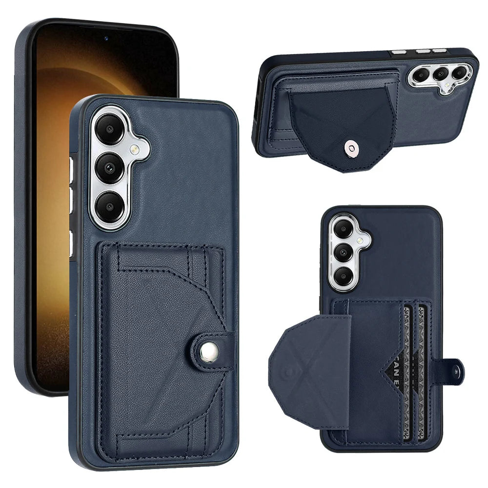 Fashion Leather Card Slots anti-fall Phone Cases For Samsung