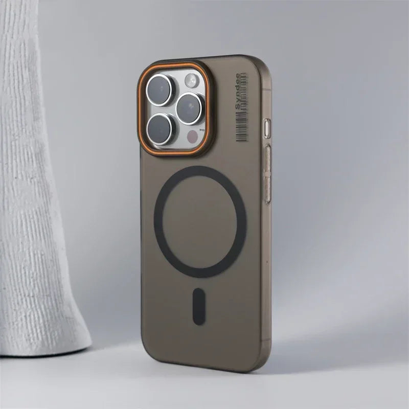 Ultra Thin Frosted Barcode MagSafe Phone Case for iPhone
