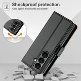 Luxury Leather Wallet Magnetic Armor Case for Samsung