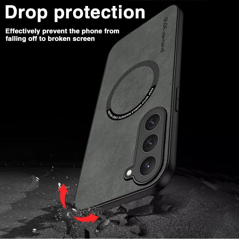 Magnetic For Magsafe Leather Case For Samsung Galaxy
