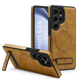 Stand Leather Bracket Magsafe Case for Samsung