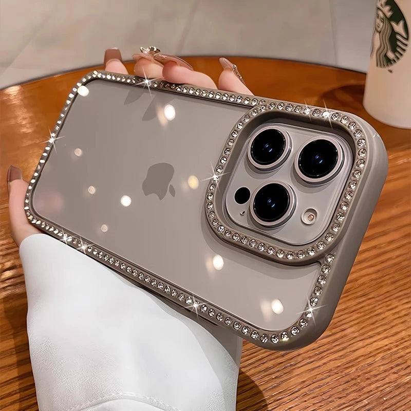 Luxury Bling Rhinestone Diamond Transparent Case For iPhone