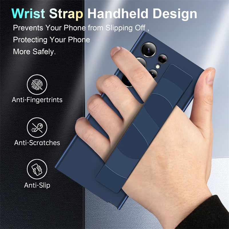 Luxury Silicone Elastic Wrist Strap Shockproof Case For Samsung