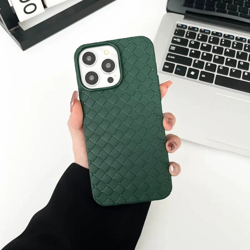Liquid Silicone Braided Textured Phone Case for IPhone