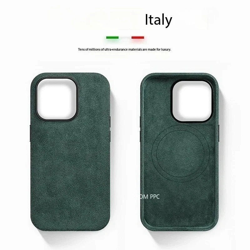 Italian Flip Fur Leather Magnetic Case for iPhone