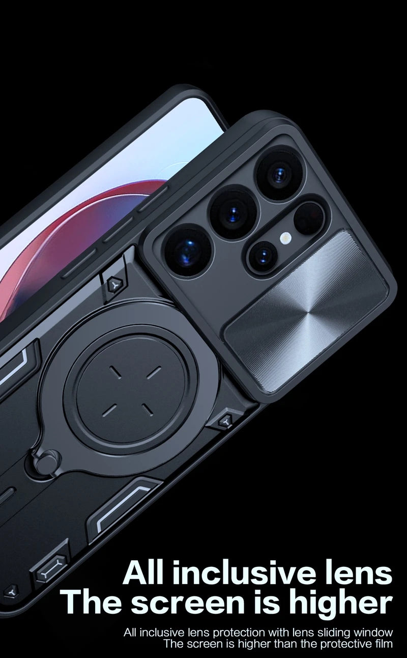 Magnetic Ring Holder Armor Shockproof Case For Samsung