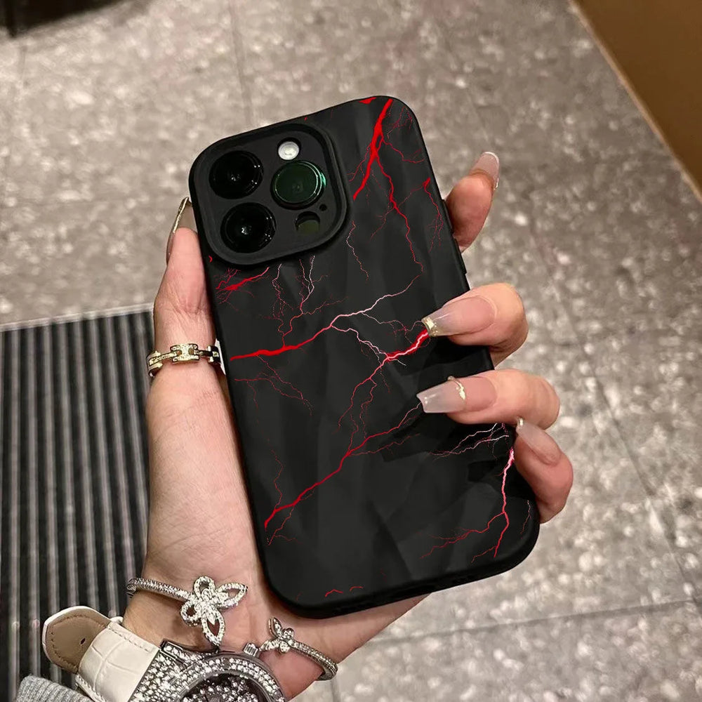 Lightning Printing Soft Silicone Case For iPhone