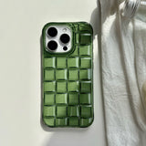 Stereoscopic Green Woven Plaid Case for iPhone