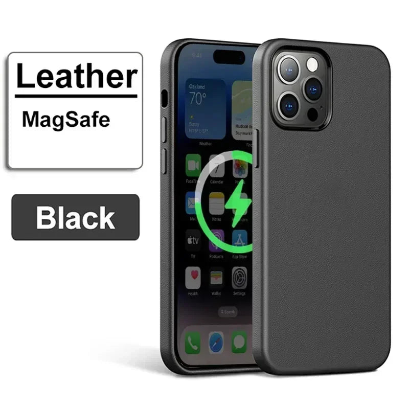 Luxury Leather MagSafe Case for  iPhone