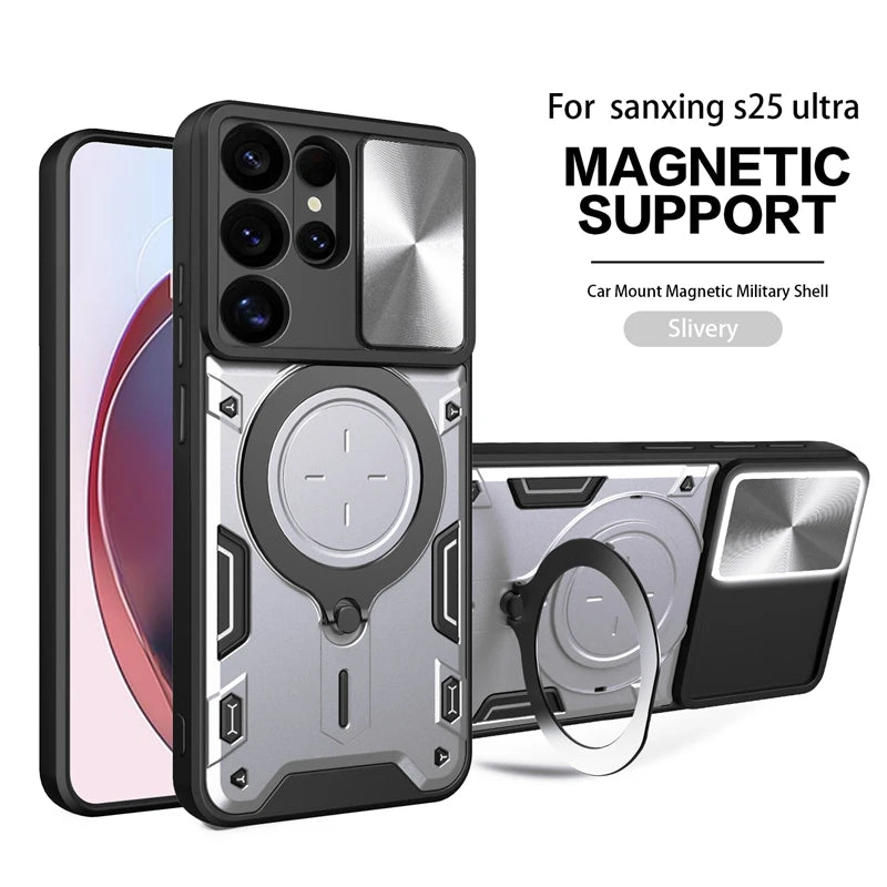 Magnetic Ring Holder Armor Shockproof Case For Samsung