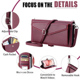 Double Card Slot Crossbody Wallet Case for iPhone