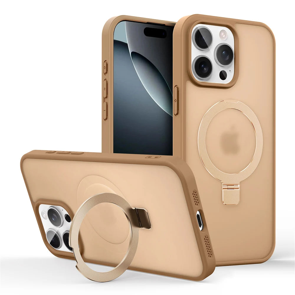 Shockproof Magnetic Kickstand Matte Case For iPhone