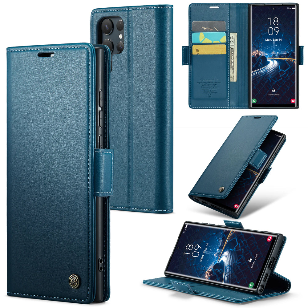Luxury Business Leather Wallet Flip Case for Samsung