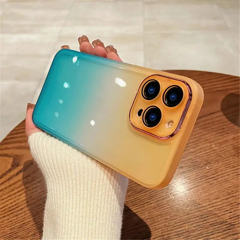 Luxury Gradient Rainbow Clear Phone Case For iPhone