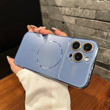 Luxury Large Glass Window Magsafe Case For iPhone