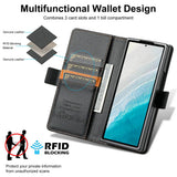 Luxury Leather Wallet Magnetic Armor Case for Samsung