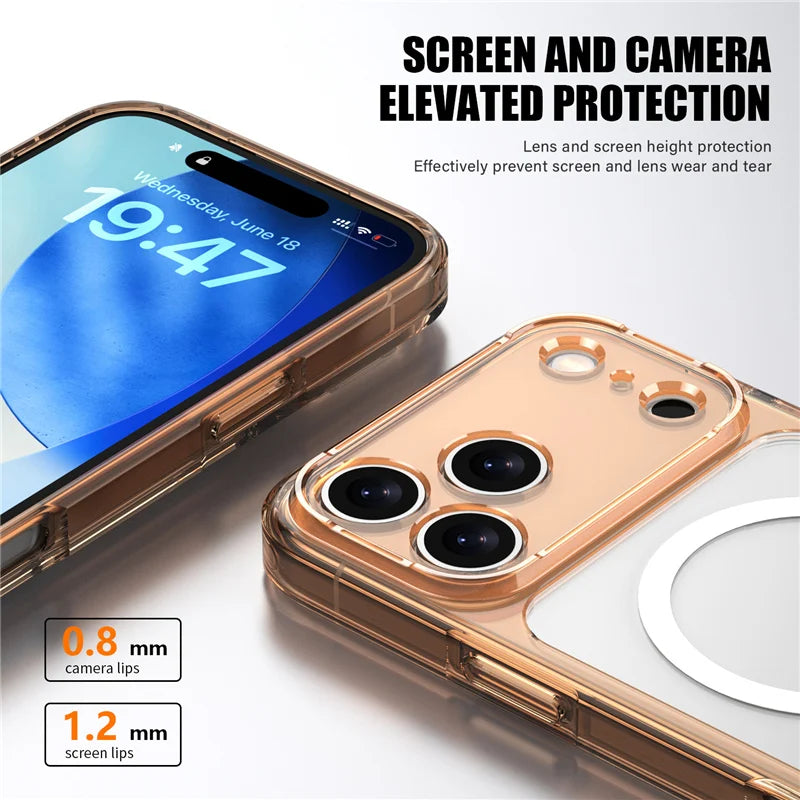 Luxury Clear Shockproof Magsafe Magnetic Case For iPhone