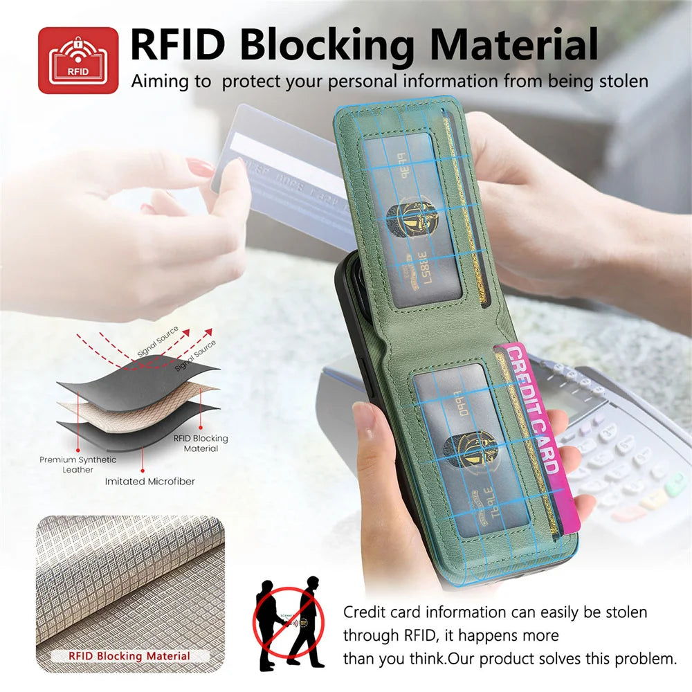 Magnetic Wallet with Card Holder Phone Case for Samsung