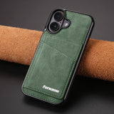 Business Flip Leather Built-in Magnetic Wallet Card Case for iPhone