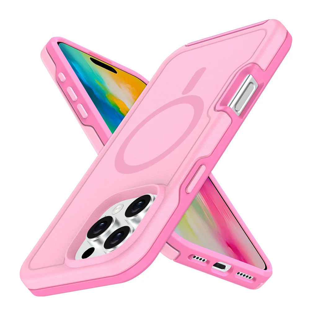 Dual Layer Protection Armour Magnetic Case For iPhone