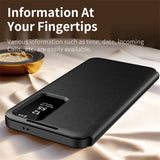 Leather Flip Smart Display Transparent Window Case For Samsung