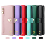 Gold Hot Stamping Love Zipper Card Wallet Case For Samsung