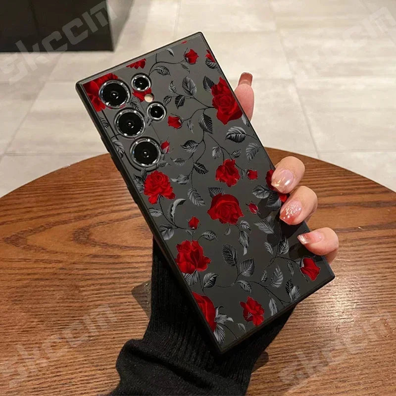 New Retro Fashion Rose Phone Case For Samsung