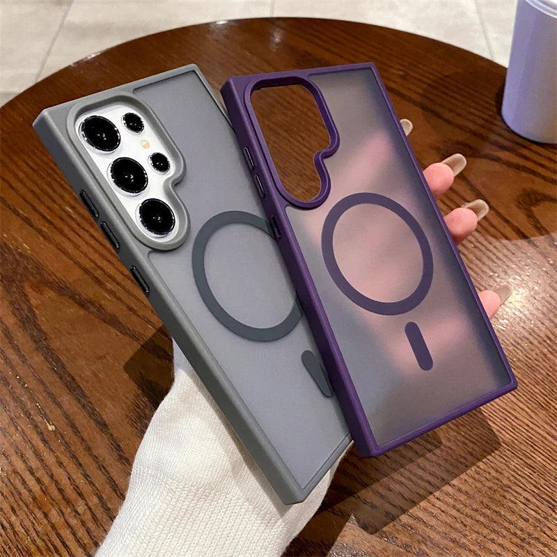 Matte Magnetic Clear Case For Samsung