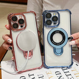 Fashion Plating Magnetic Bracket Case for iPhone