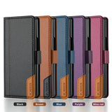 Luxury Leather Wallet Magnetic Armor Case for Samsung