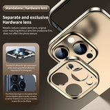 Camera Protection + Hybrid Silicone Frame Aluminum Metal Case For iPhone