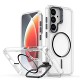 Magnetic Camera bracket Holder Clear Case For Samsung Galaxy