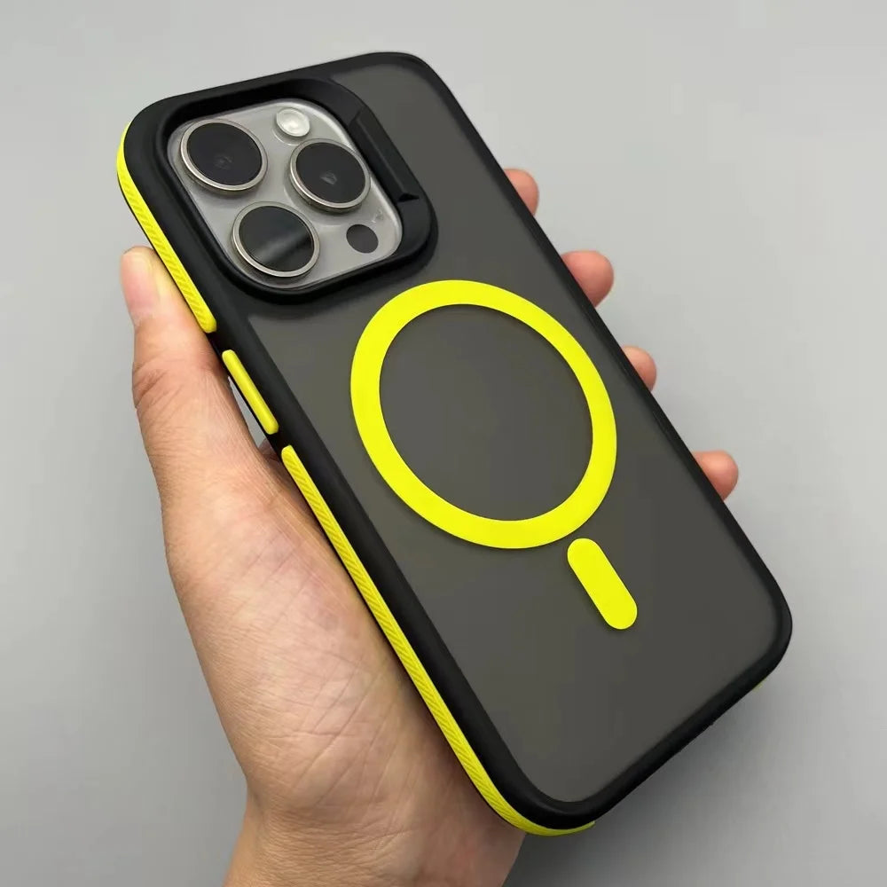 Magnetic Matte Translucent Armor Shockproof Case For iPhone