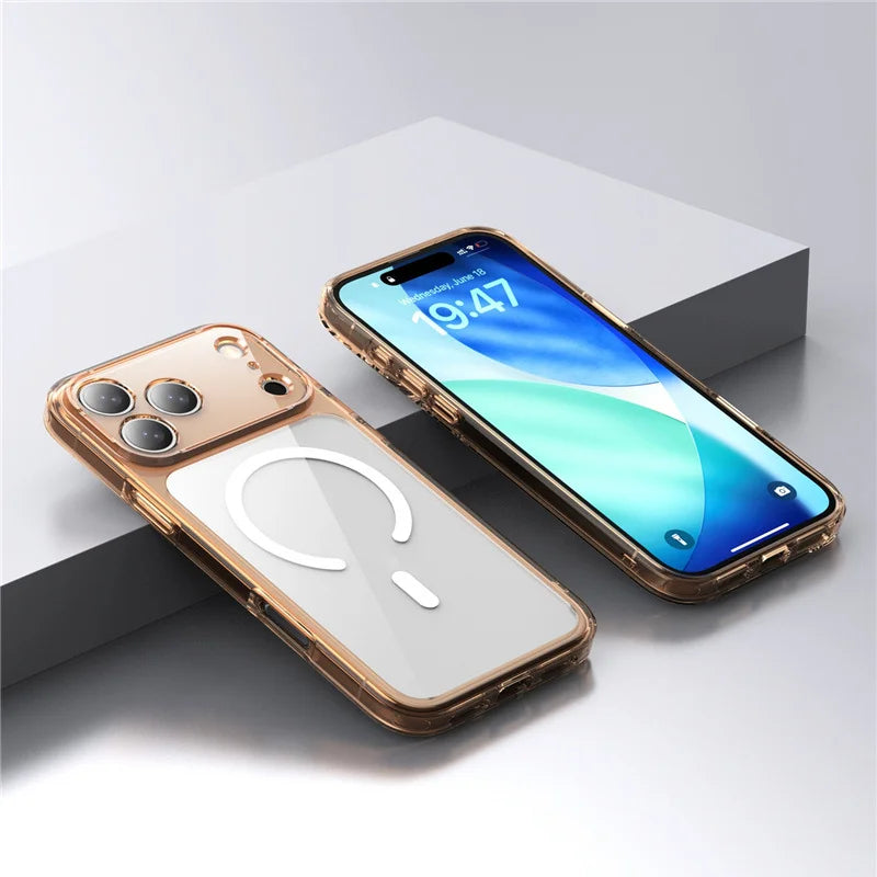 Luxury Clear Shockproof Magsafe Magnetic Case For iPhone