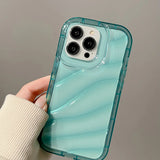 Soft Candy Transparent Wavy Texture Case For iPhone
