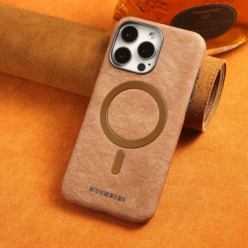 Classic Vintage Leather Magnetic Case for iPhone
