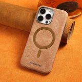 Classic Vintage Leather Magnetic Case for iPhone