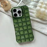 Stereoscopic Green Woven Plaid Case for iPhone