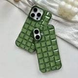 Stereoscopic Green Woven Plaid Case for iPhone