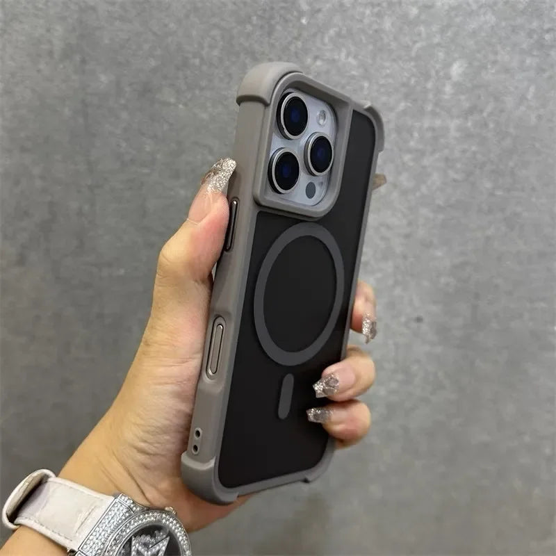 Magnetic Luxury Matte Fall prevention Case For iPhone