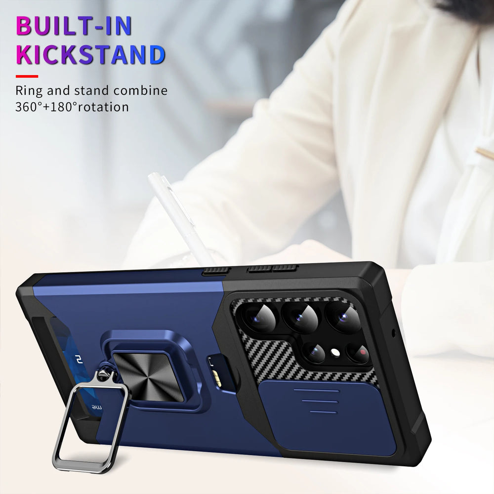 Wallet Ring Holder Armor Kickstand case Samsung
