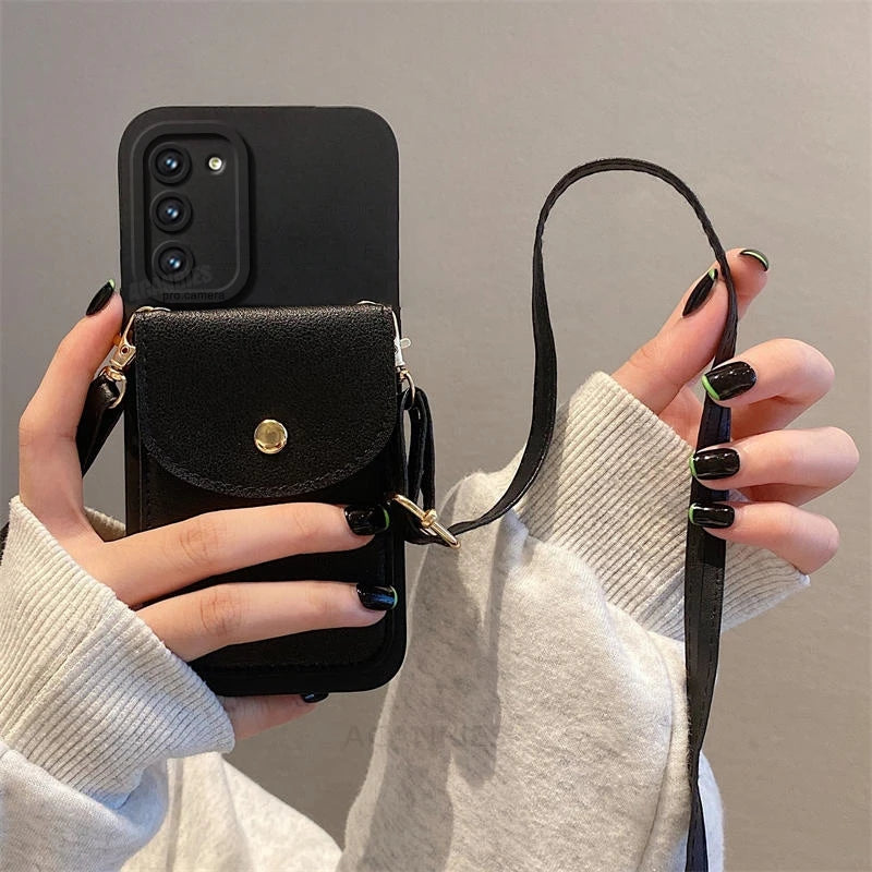 Crossbody Card Slot Bag Holder Case For Samsung Galaxy