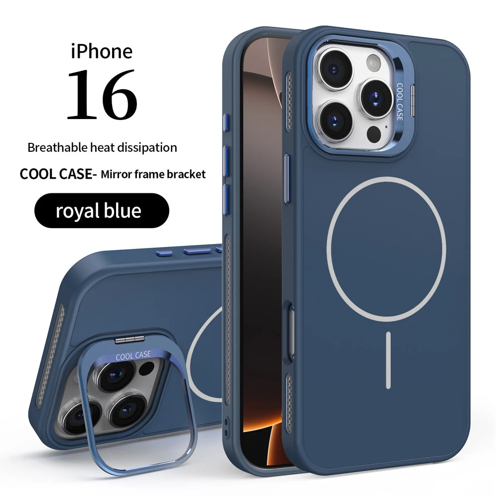 Magnetic Camera Stand Phone Case For iPhone