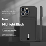 Push Card Bag Slot Holder Wallet silicone Phone Case For iPhone