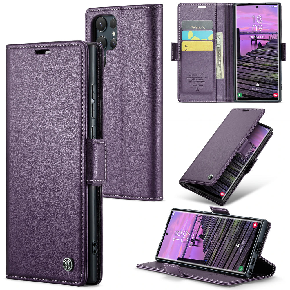 Luxury Business Leather Wallet Flip Case for Samsung