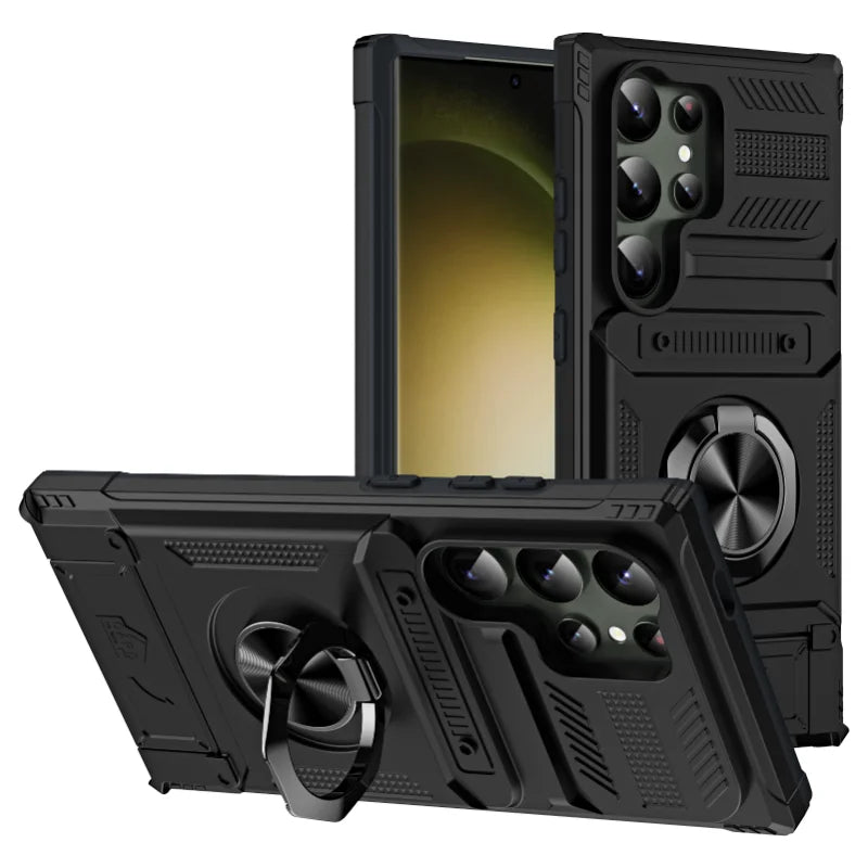 Heavy Duty Drop Protection Wallet Case For Samsung