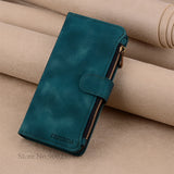 Luxury Zipper Wallet Flip Case For iPhone