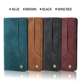 Leather Magnetic Flip Wallet Case For Samsung