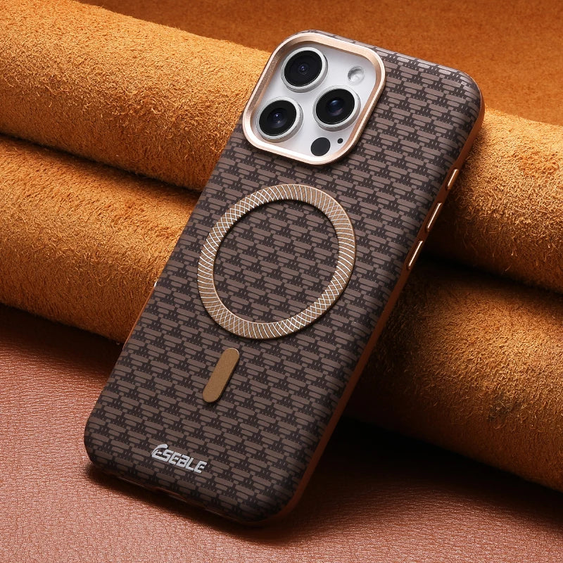 Luxury Solid Color Triangle Pattern Magnetic Case for iPhone