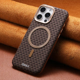 Luxury Solid Color Triangle Pattern Magnetic Case for iPhone